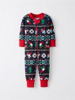 Hanna Andersson Baby Zip Sleeper in Gnome Sweet Gnome Navy Blue Size 3-6 Months